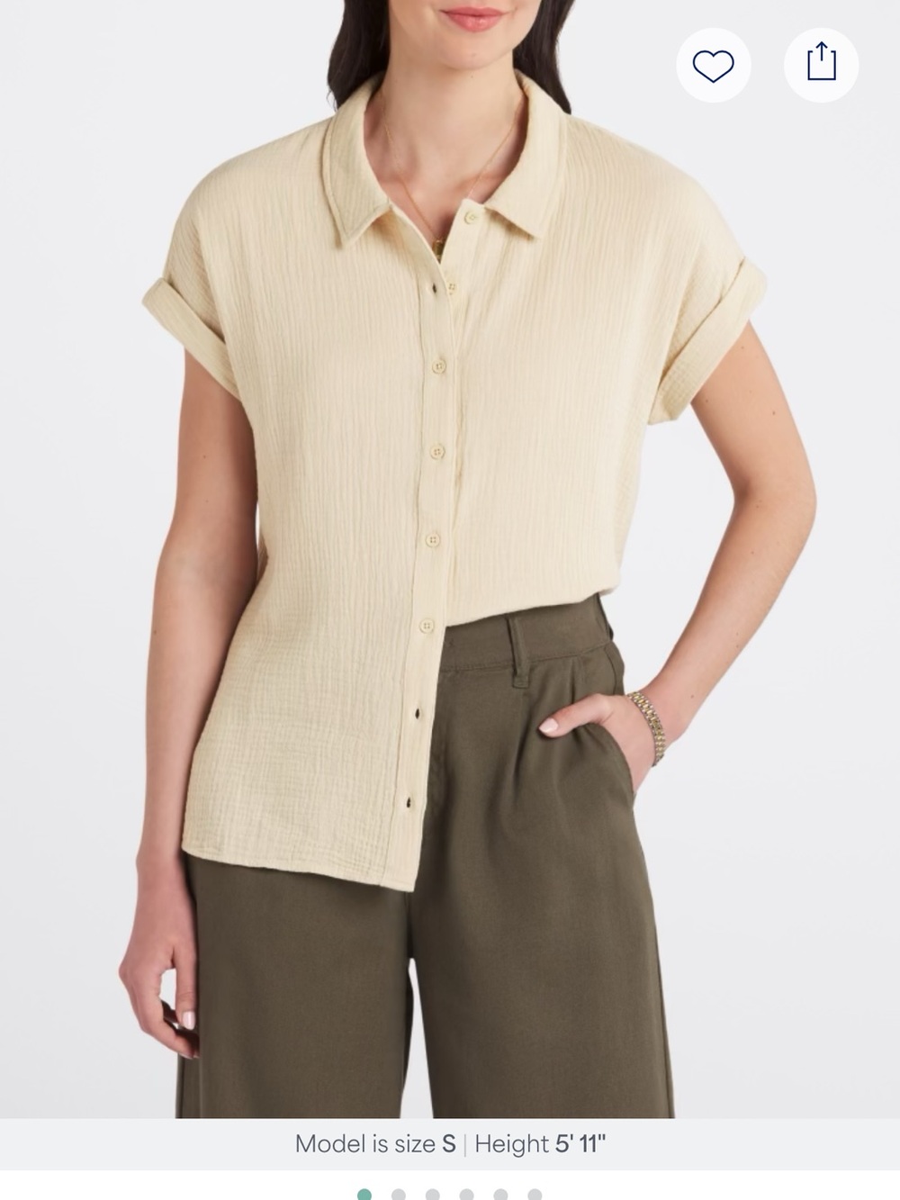 Gauze Short-Sleeve Button-Front Shirt